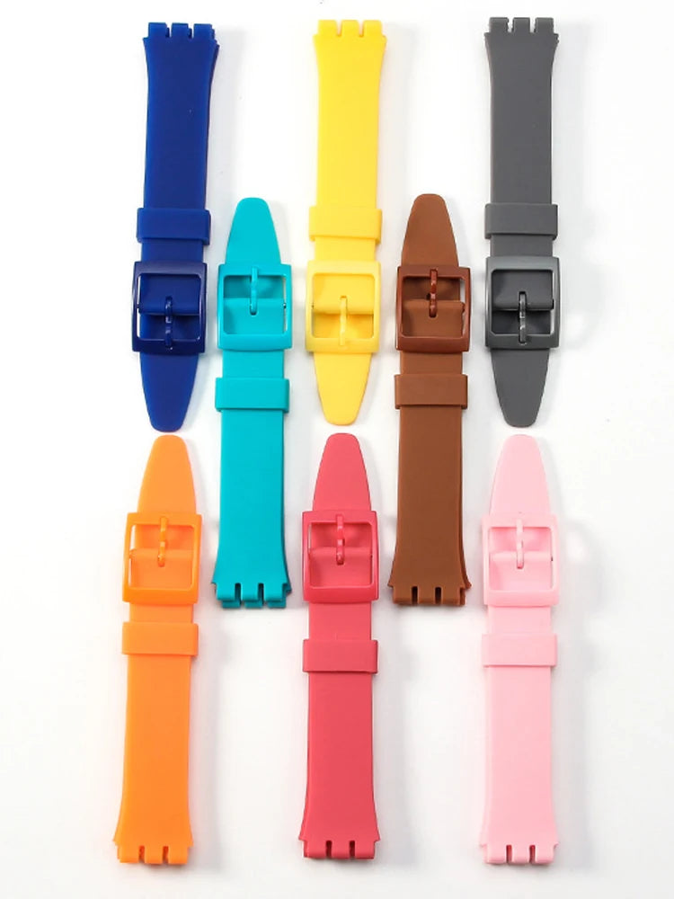 Rubber Strap for Swatch Colorful Sports  Band Replacement Wrist Bracelet 16mm 17mm 19mm 20mm Silicone WatchAccessories