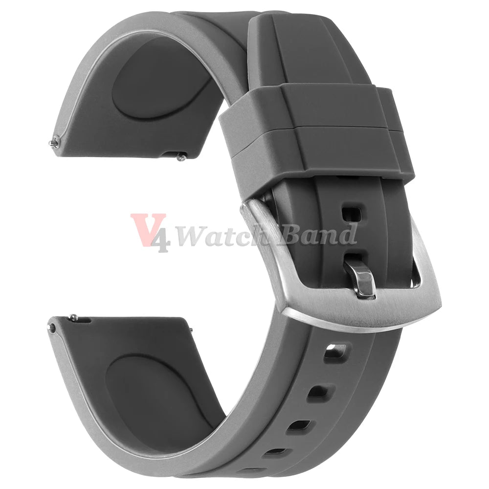 Watch Strap 20mm 22mm Universal Watch Band for Rolex for Omega Silicone Rubber Link Wrist Bracelet for Casio Soft for Smartwatch