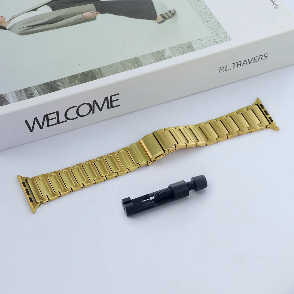 Metal Strap For Apple Watch 10 46mm Ultra 1 2 49mm Band Stainless Steel Correa For Iwatch 9 8 44mm 45mm Se 3 2 1 42mm Bracelet