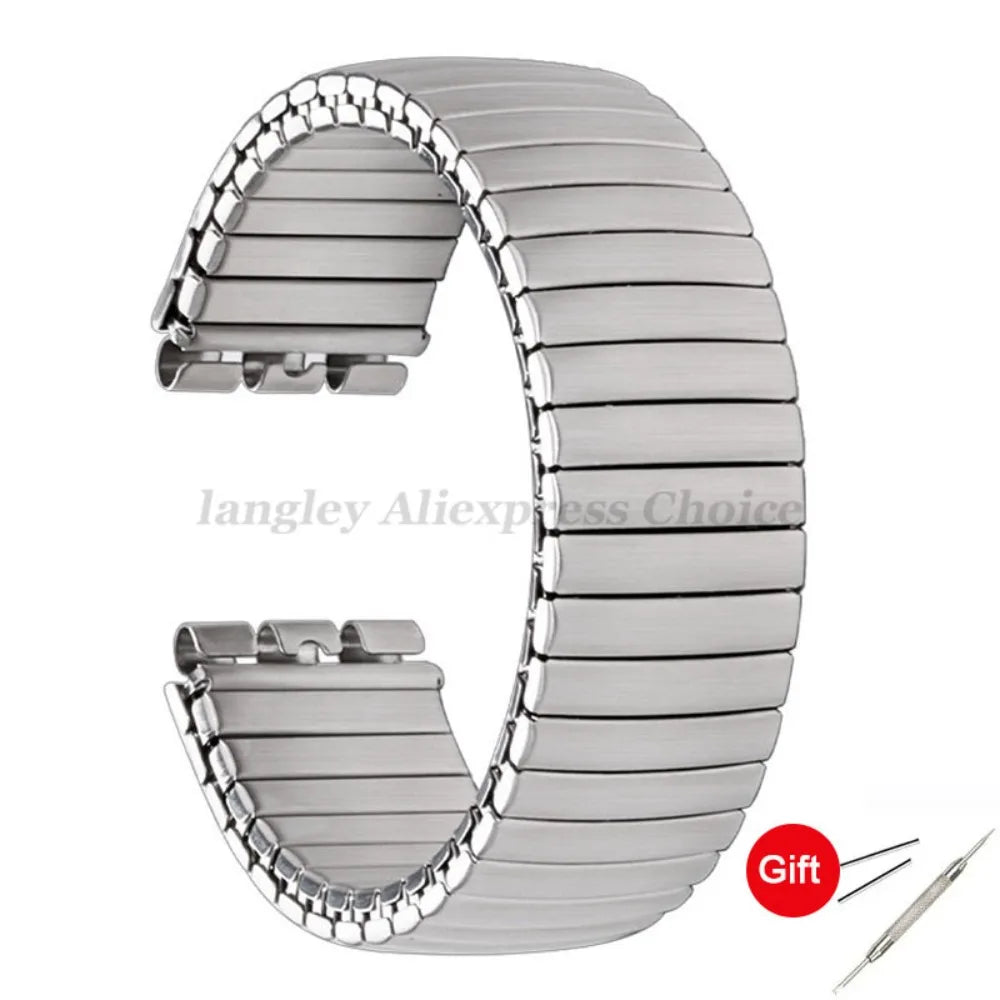 Elastic Metal Watch Band for Swatch Watch Strap 17mm 20mm Stretch Expansion Stainless Watch Strap Men Women Bracelet Accessories