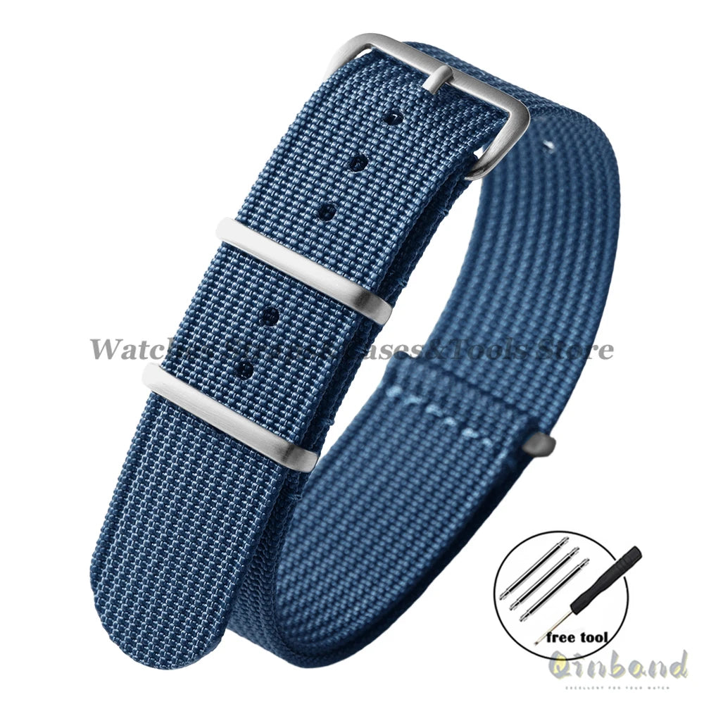 Ribbed Strap Ballistic Fabric Watch Strap Replacement 18mm 19mm 20mm 22mm for Samsung Galaxy Watch7/6/5/4 Quality Nylon Bracelet