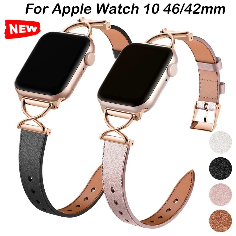 Women Band For Apple Watch Series 10 46/42mm Correa Luxury Bracelet Accessories For Iwatch Ultra 49mm 38/40/41mm Se 3 2 1 Strap