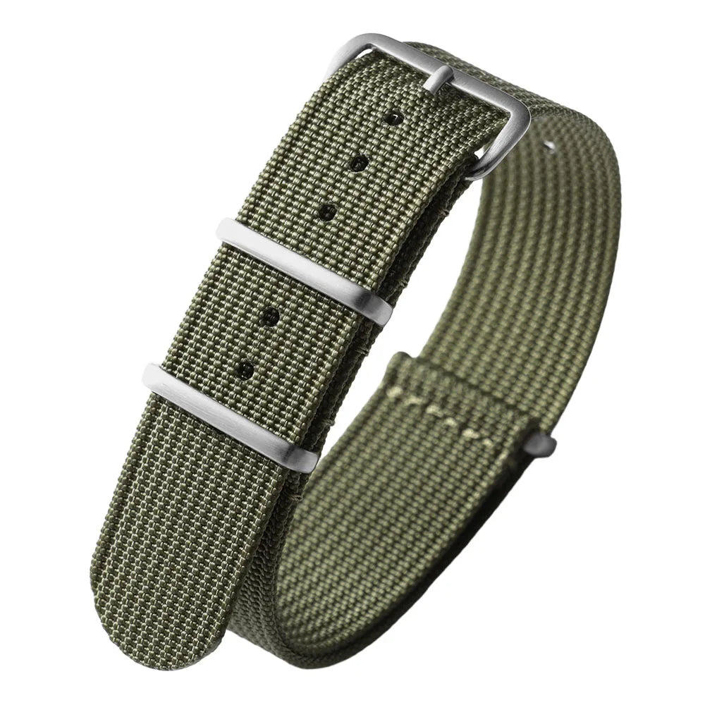 19mm 18mm 20mm 22mm Nylon Watch Strap Brown Green Band Military Casual Watchband for Seiko Army Sport Bracelet Replacement Belts
