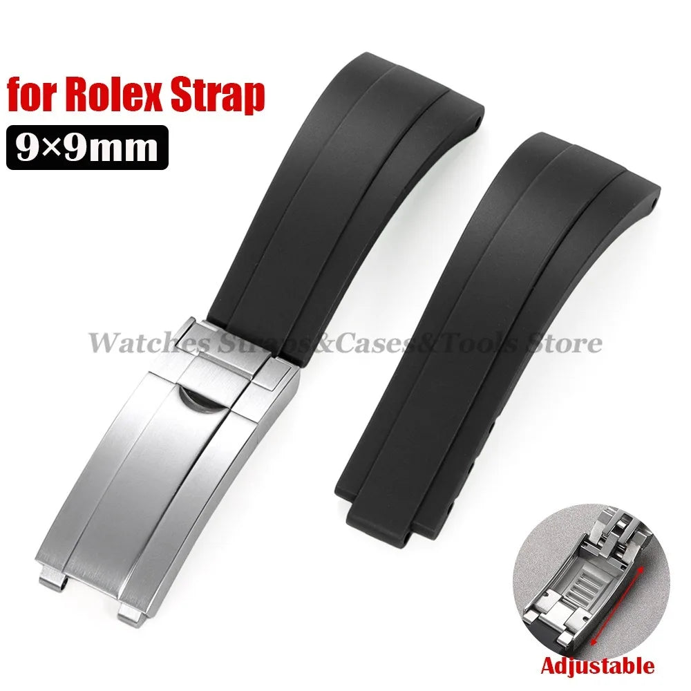 20mm Silicone Strap For Rolex for Daytona for Submariner Diving Bracelet for Oysterflex Soft Rubber Waterproof Men's Sports Band