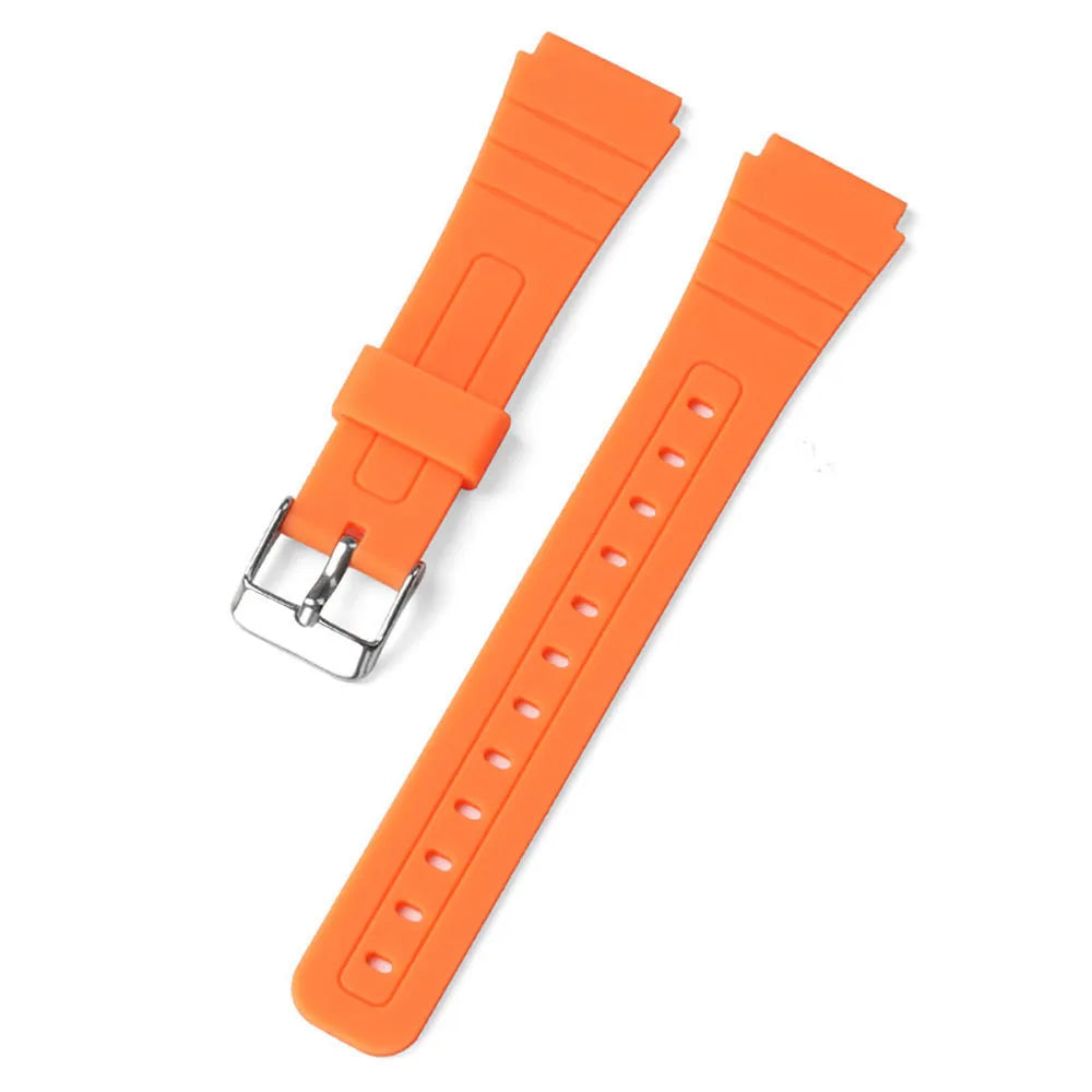 18mm Soft Silicone Watch Strap for Casio W800H SGW400 F91W F84 F105/108 A158/168 AE1200/1300 Band F-91W F84 F105 Resin Bracelet