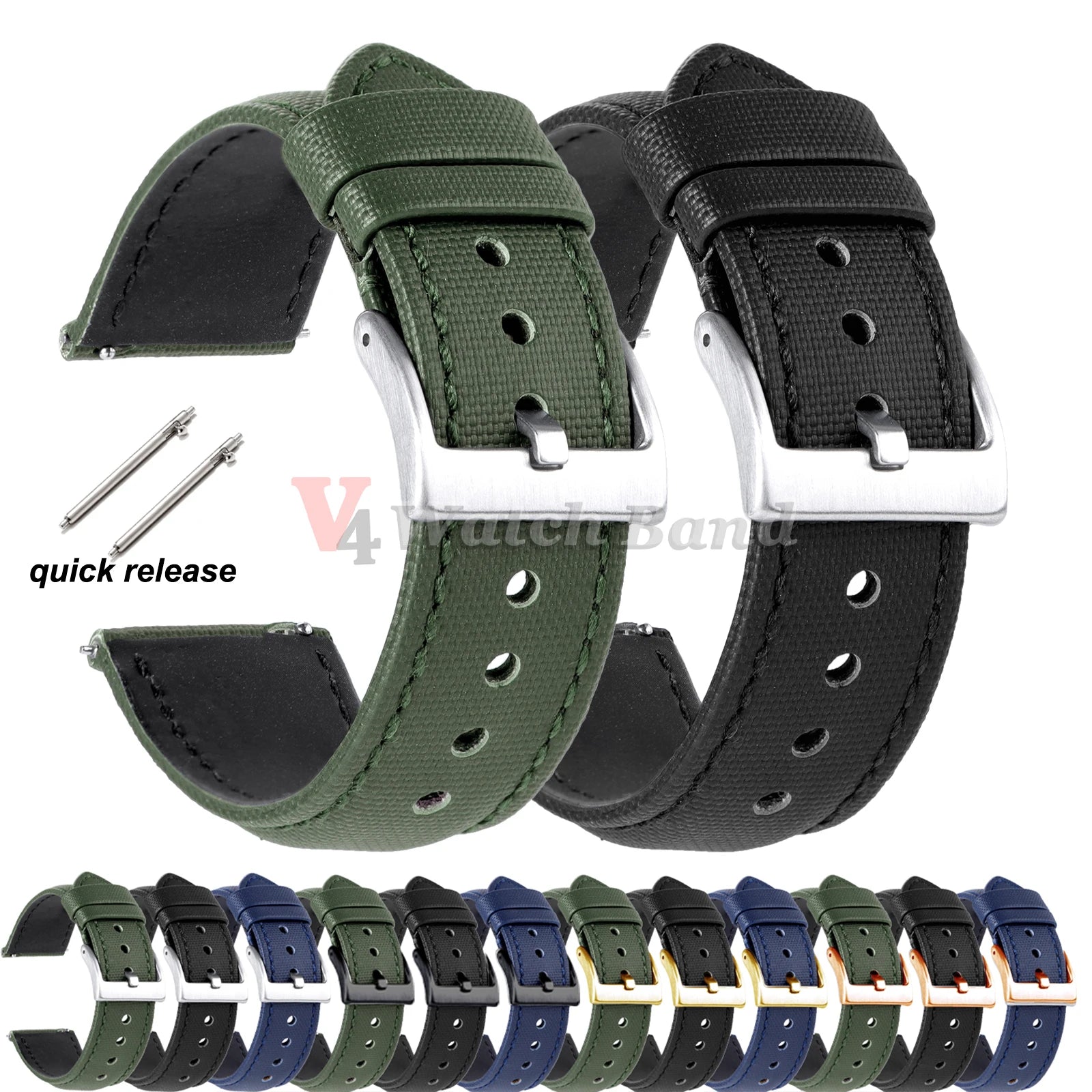 20mm 22mm Nylon Quick Release Waterproof Watch Bands Sailcloth Straps for Omega for Blancpain for Seiko Divers Watches Men Women
