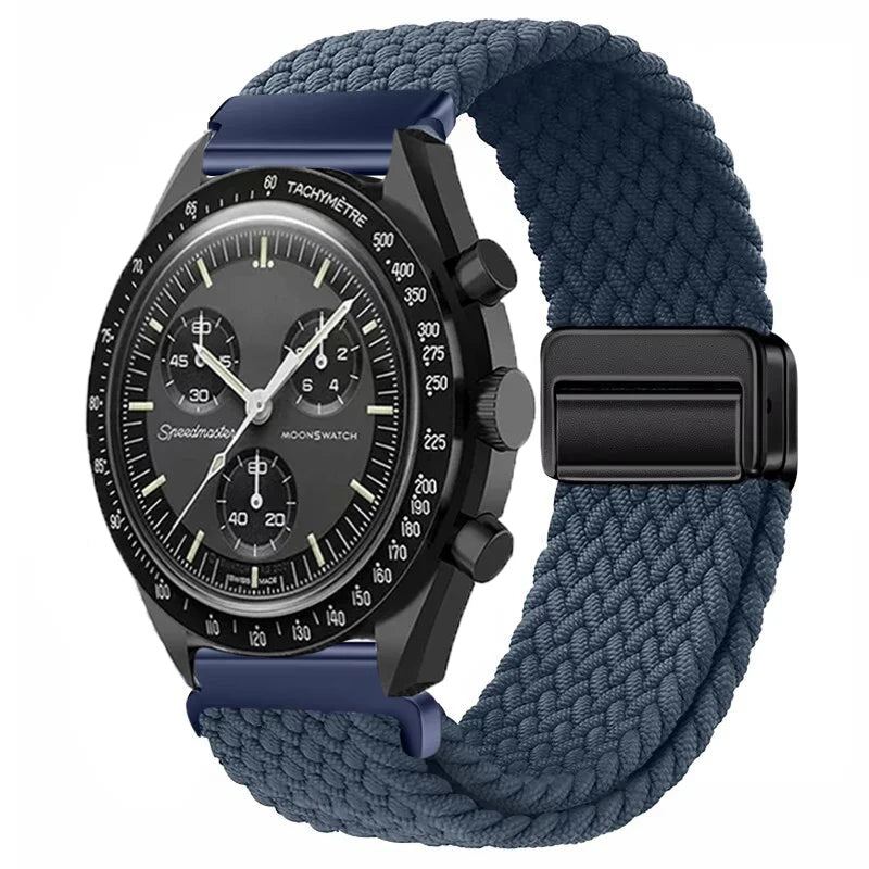 Nylon Loop Strap For Omega X Joint MoonSwatch Magnetic Weave Bracelet 20mm For Amazfit Active 2 GTR 42mm Samsung Gear S2 Classic