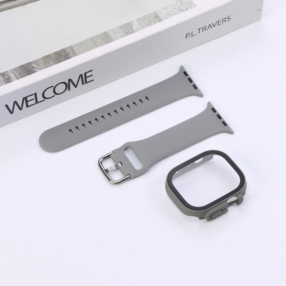 PC Cover Band For Apple Watch Series 10 42 46mm Ultra 49mm Strap Protector Case Smartwatch Accessory For Iwatch 9 8 41 44 45mm