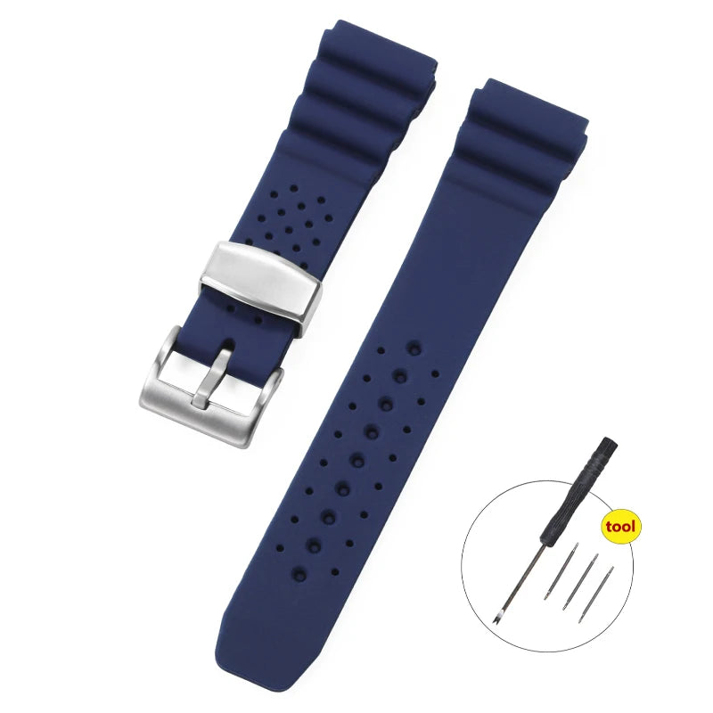22mm Silicone Strap for Seiko MARINE MASTER SKX007 SRP777J1 Waterproof Wrist Band for CITIZEN Diving Sport Bracelet Watchband