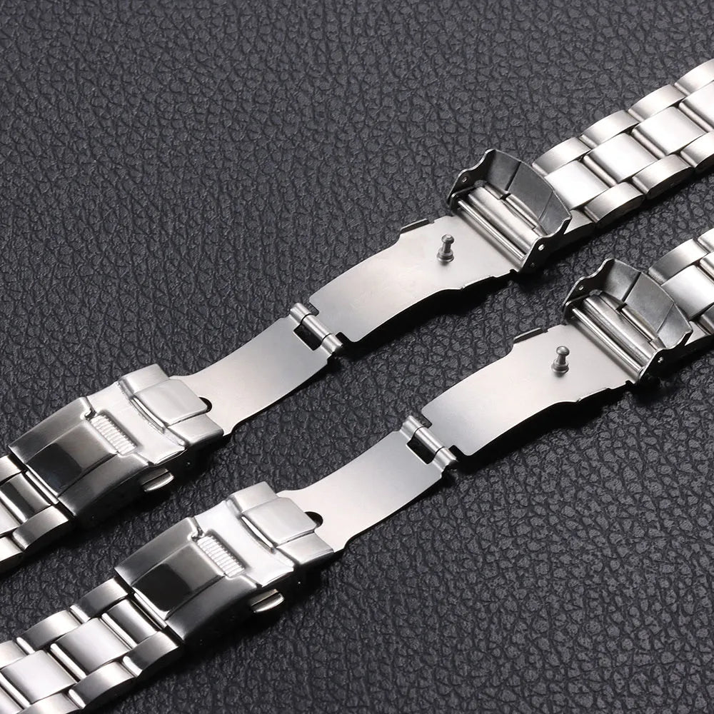 Metal Watch Band for Seiko 20mm 22mm Steel Watchband Silver Bracelet Wristbelt 20/22mm Middle Polished Strap