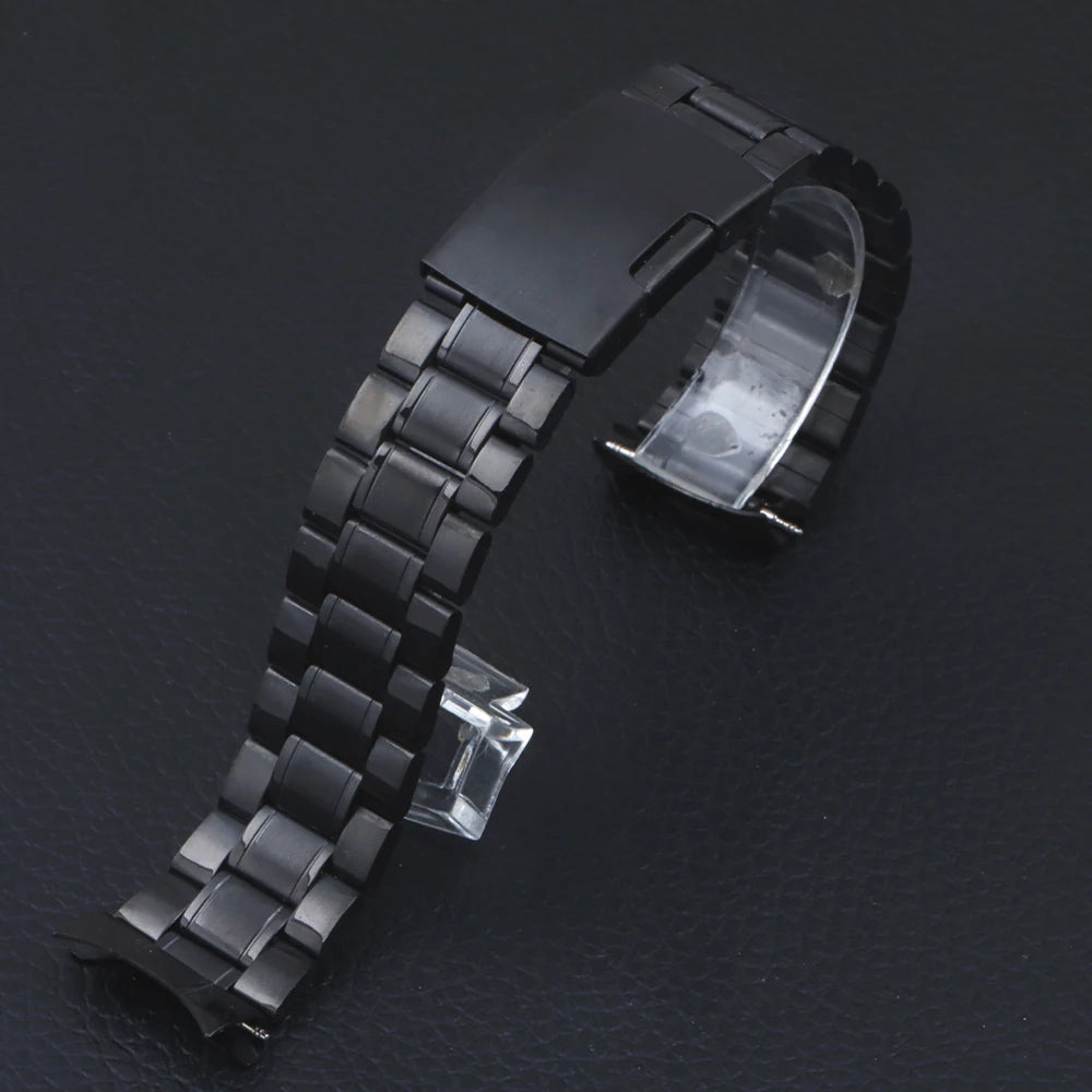 20mm 22mm Curved End Bracelet Stainless Steel Wrist Band for Seiko Wristband for Rolex Men Women Watch Strap Replace Accessories