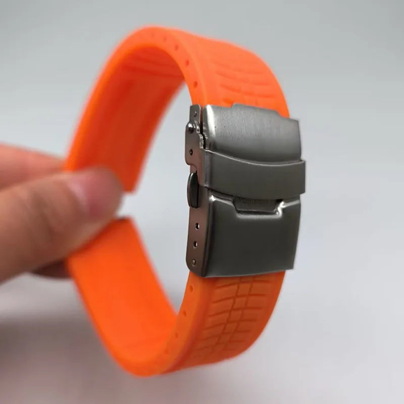 Silicone Watch Band Universal Quick Release Extended Adjust Bracelet 20/22/24mm Sports Watch Strap for Omega Watchband for Rolex