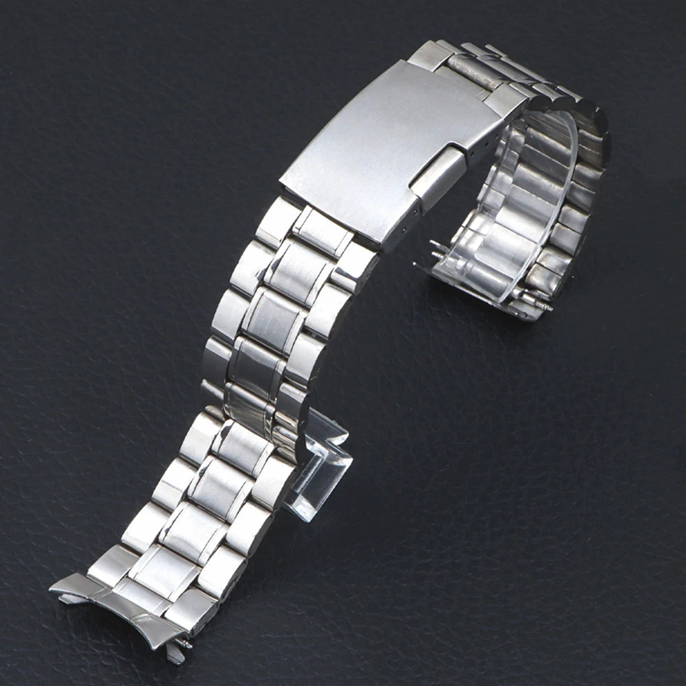 20mm 22mm Curved End Bracelet Stainless Steel Wrist Band for Seiko Wristband for Rolex Men Women Watch Strap Replace Accessories