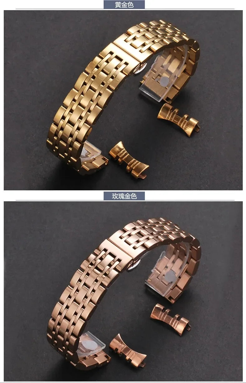 16/18/19/20/21/22/24mm Solid Stainless Steel Watch Band for TISSOT Butterfly Buckle 304L Metal Wrist Strap for Omega for Seiko
