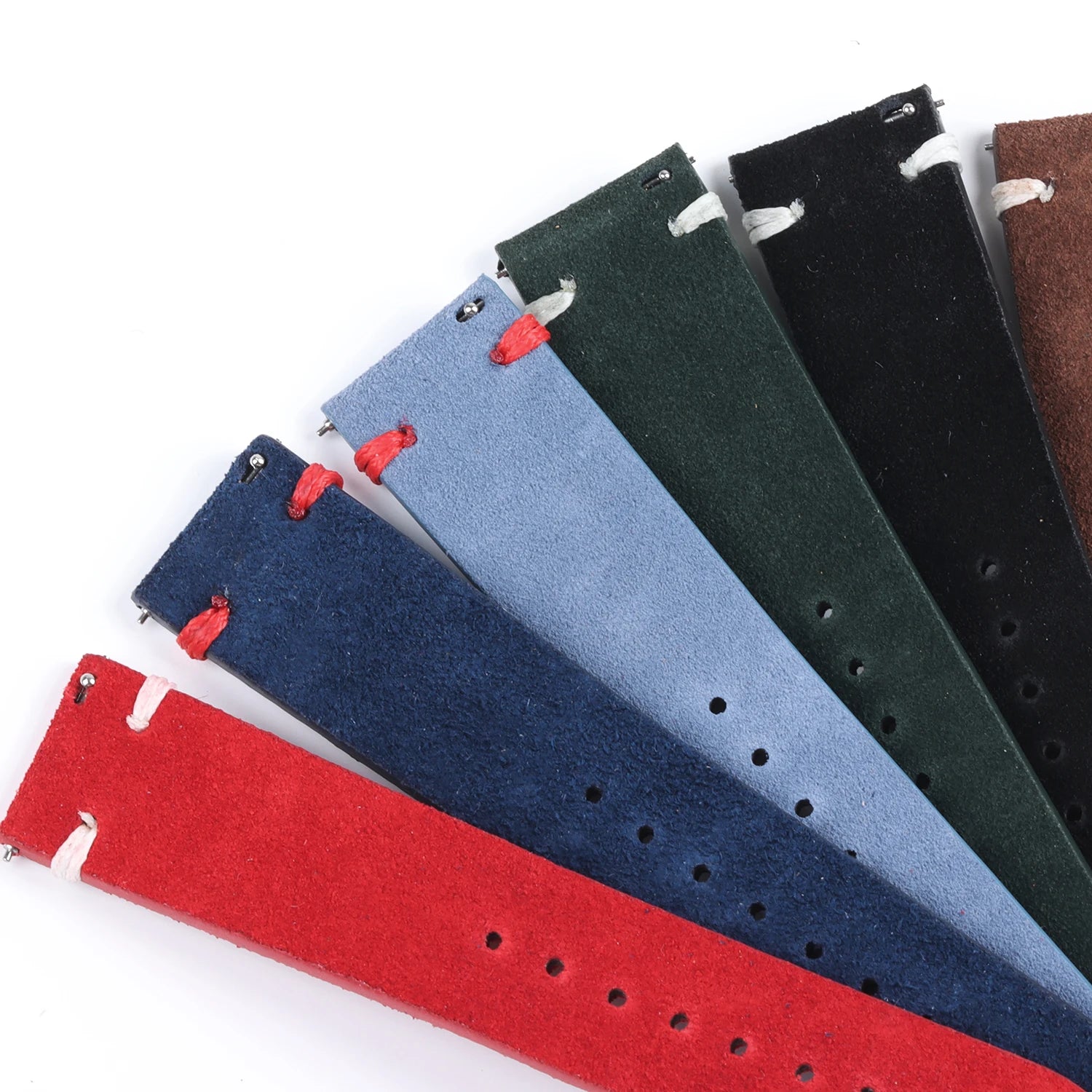 Suede Leather Strap for Seiko Watch Band Vintage Bracelaet Handmade Stitching Wristband 18mm 20mm 22mm