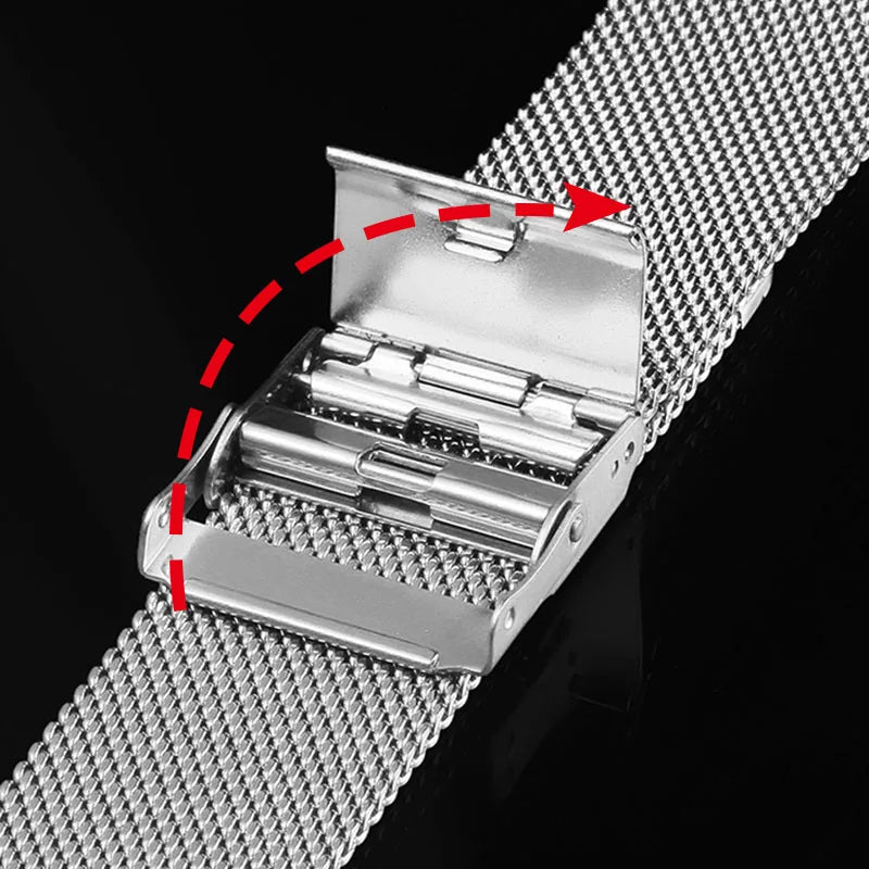 0.6 Mesh Milanese Watch Band for DW 18mm 19mm 20mm 21mm 22mm 24mm Straps for Omega for Seiko Quick Release Steel Adjust Bracelet