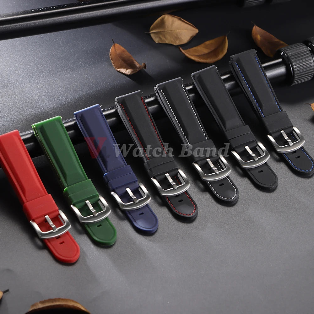 Silicone Watch Band Rubber Watch Strap 18mm 20mm 22mm 24mm Watch Strap Watch Replacement Watchband for Oris Seiko for Citizen