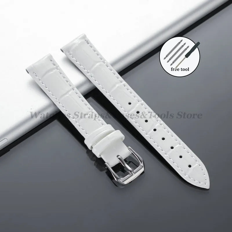 Leather Calfskin Strap Slub Pattern Watch Band 12/14/16/18/19/20/21/22mm for Seiko for Men Women Universal Watchband Accessories