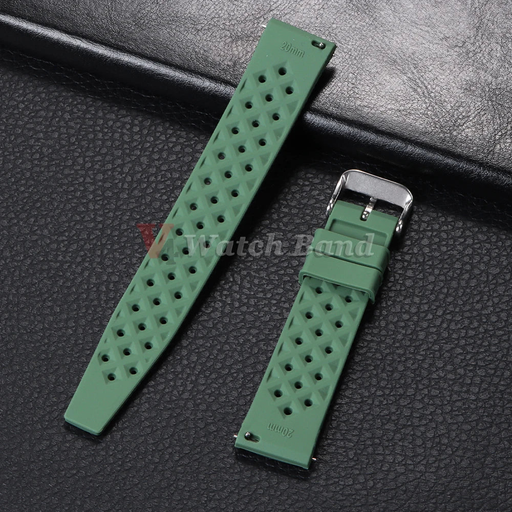 Premium Grade Tropical Rubber Watchband Strap 18mm 20mm 22mm  for Seiko SRP7J1 Watch Bands for Omega for Rolex Diving Waterproof