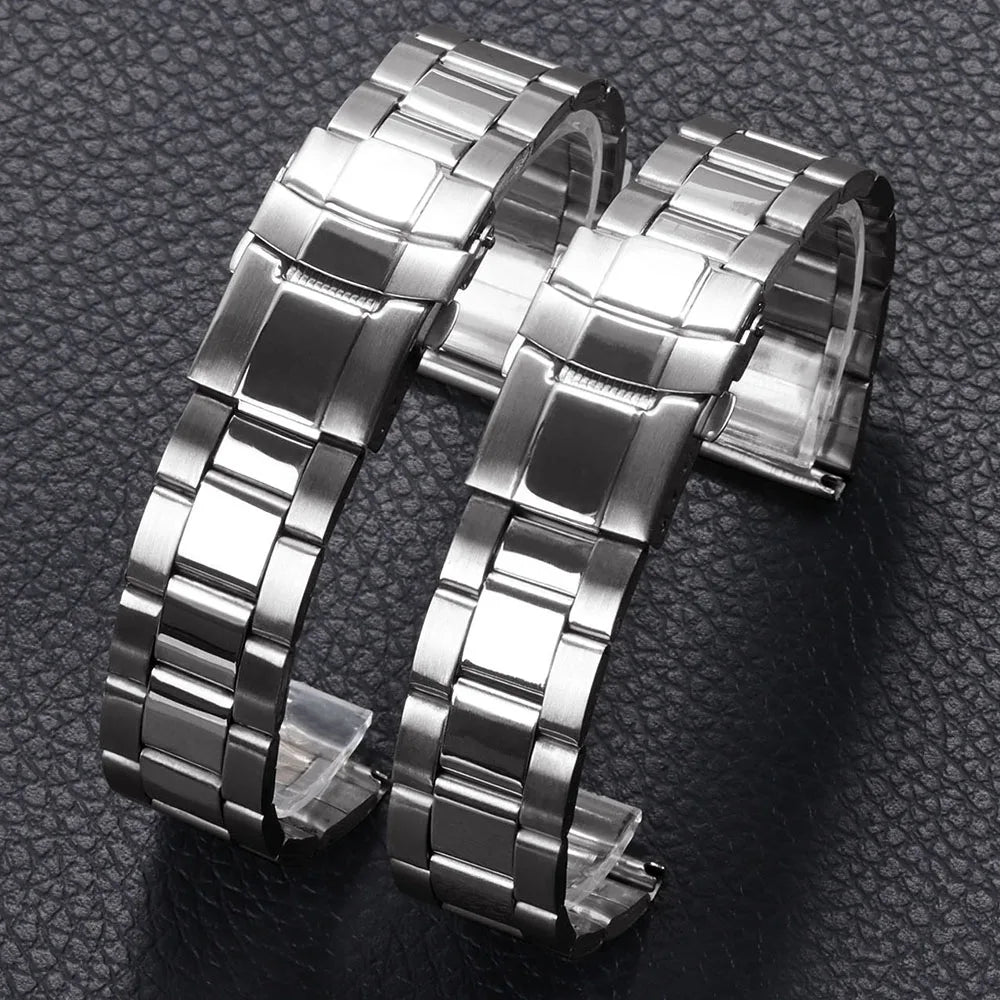 Metal Watch Band for Seiko 20mm 22mm Steel Watchband Silver Bracelet Wristbelt 20/22mm Middle Polished Strap
