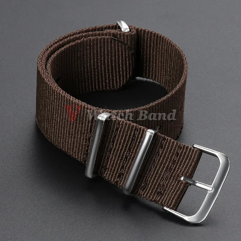 18 20 22mm Strap Nylon Watch Band Military Striped Watchband Replacement Women Men Army Casual Sport Wrist Bracelet