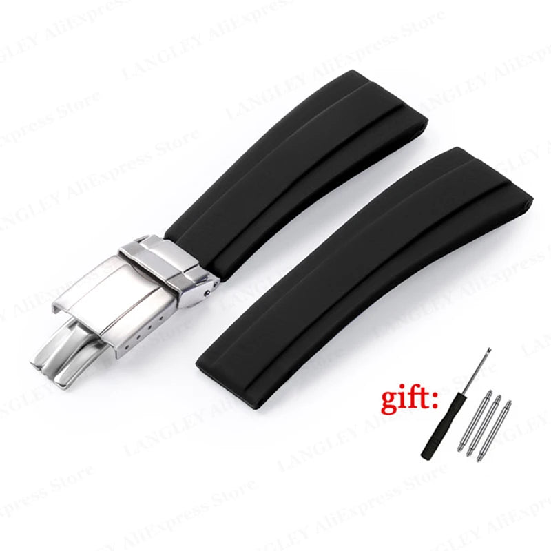 20mm Rubber Watch Strap for Rolex for Submariner for Daytona for Oysterflex Bracelet 20mm Universal Silicone Men Women Wristband