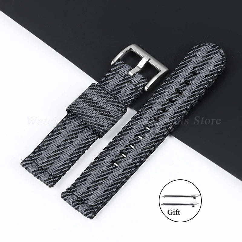 20mm 22mm Nylon Watch Strap Thicken Watchband Fabric for Military Wristband for Tudor for Seiko Canvas Replacement Watch Straps
