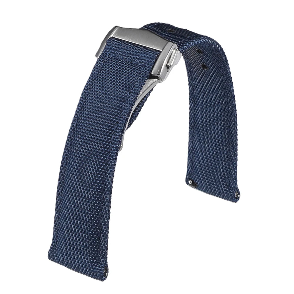 Deployant Sailcloth Watch Strap 20mm 22mm Two-Side Waterproof Nylon Quick Release With Folding Buckle Watch Band for Omega