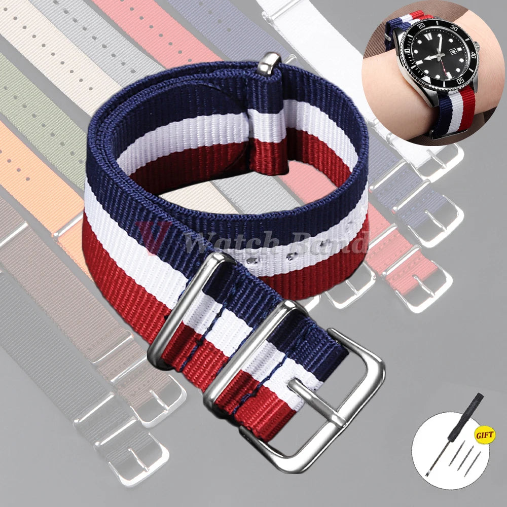 Nylon Watch Band for Omega 20mm 22mm 18mm Strap for Seiko Skx Turtle Military Watchband for Rolex Oyster Army Sport Bracelet