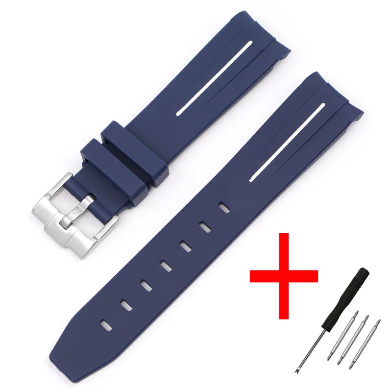 20mm For Moonswatch Rubber Watch Strap For Omega Curved End Interface Joint Constellation Men Women Waterproof Sports Watch Band