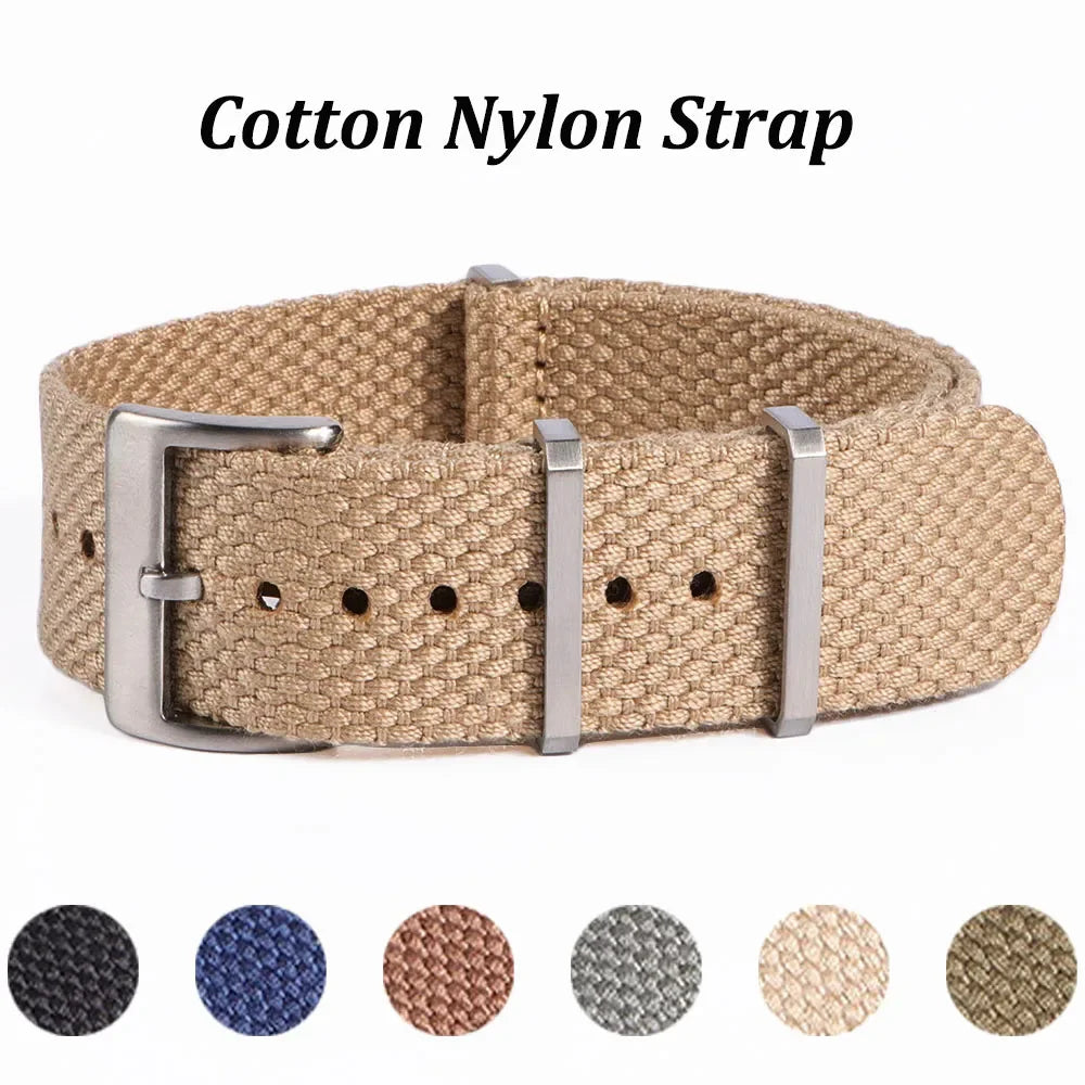 Cotton Nylon Strap for Seiko Braid Wristband 20/22mm Soft Watchband Military Sport Bracelet for Omega Seamaster 007 for Citizen