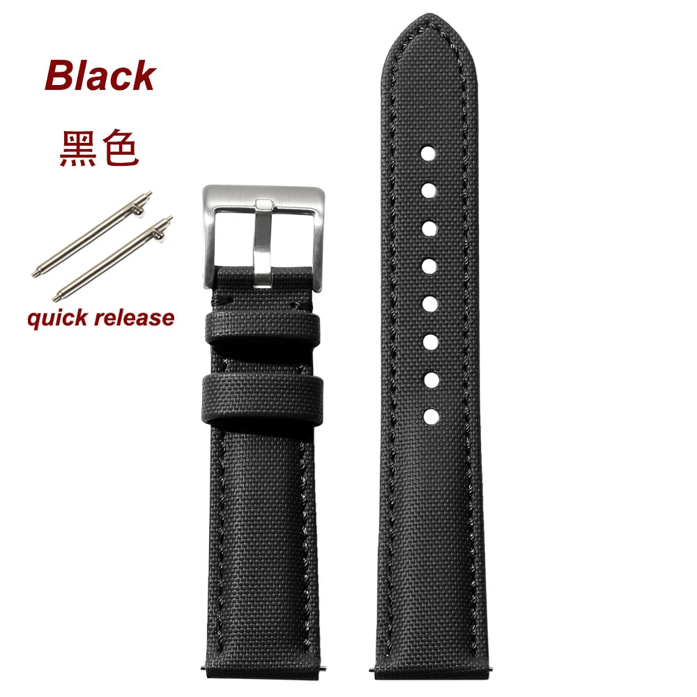 20mm 22mm Sailcloth Straps for Omega Blancpain for Seiko Divers Watches Men Women Quick Release Waterproof Watch Band
