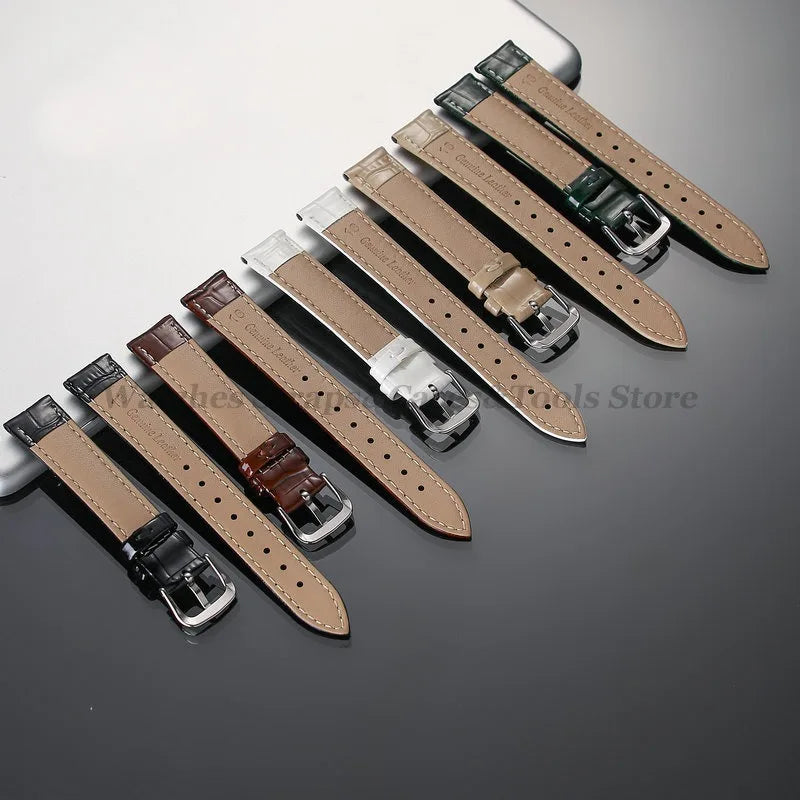 Leather Calfskin Strap Slub Pattern Watch Band 12/14/16/18/19/20/21/22mm for Seiko for Men Women Universal Watchband Accessories