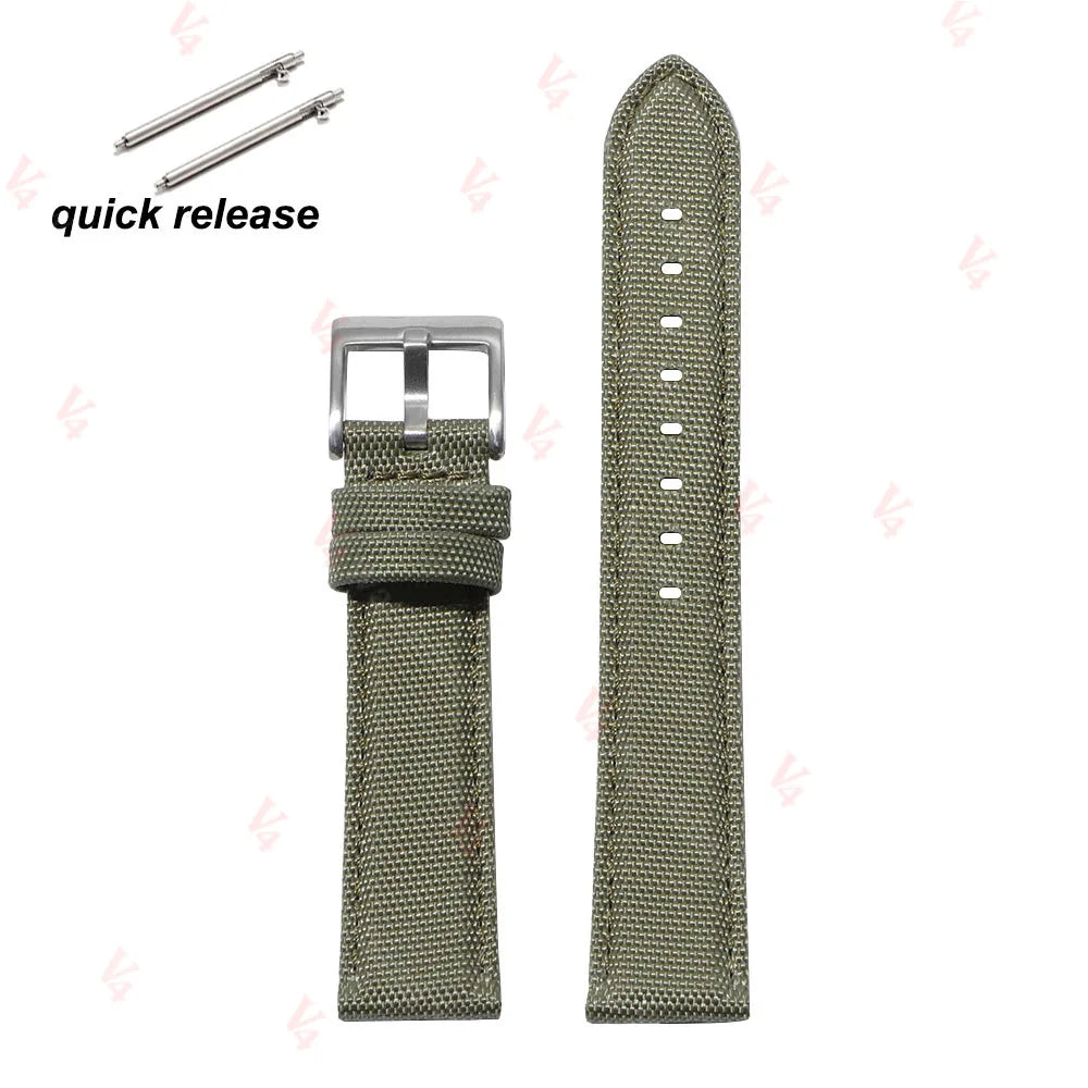 Nylon Cowhide Watch Band 20mm 22mm for Seiko Army Military Woven Strap Quick Release Wristband for Samsung Men Sport Watch Bands