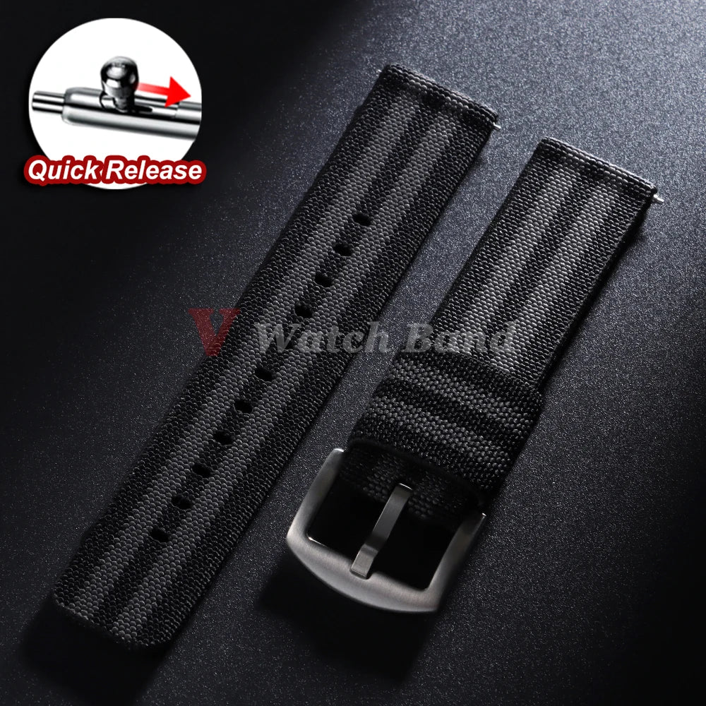 Elastic Strap Nylon Watch Band 20mm 22mm for Omega Army Woven for Seiko Wristband Quick Release Military Men's Sport Watch Band