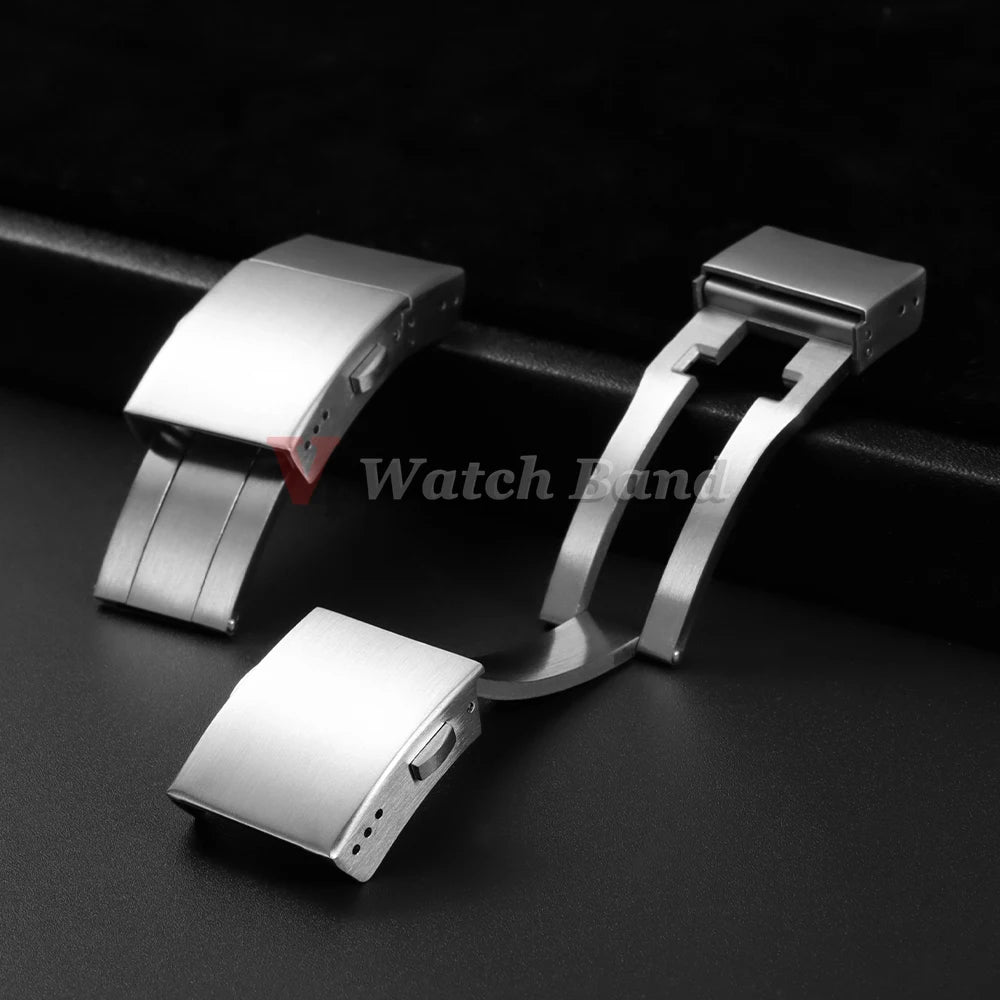 19mm Lucury Solid Buckle for Longines Conquest Rubber Watch Band Folding Stainless Steel Watch Silver Clasp for Silicone Strap