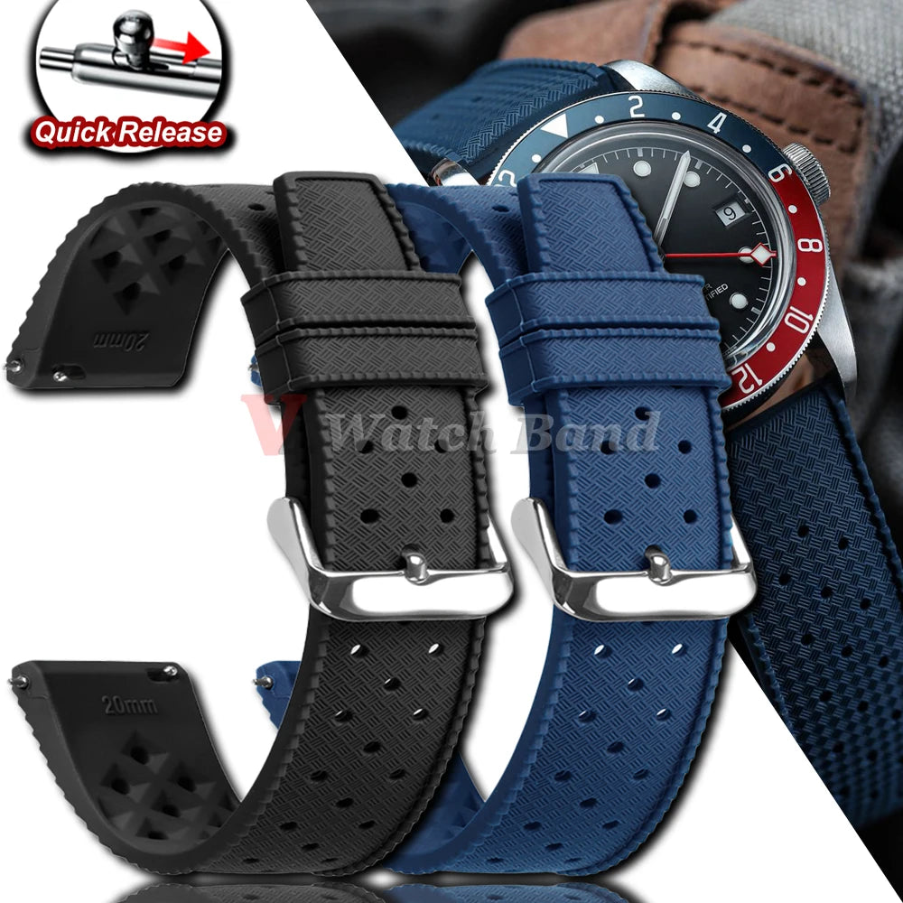 18/20/22mm Premium Grade Tropical Rubber Watch Strap for Fossil for Seiko Bands for Oris for Omega for S-eiko SRP7J1 Watch Bands