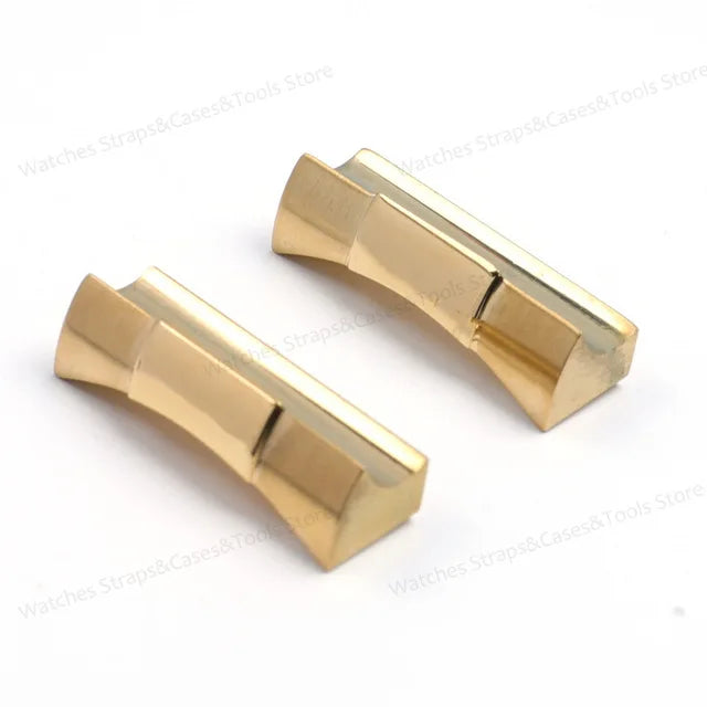 20mm Curved End Link Endlink For Rolex Watchband For Submariner Watch Band Rubber Leather Strap Metal Seamless Connection 2pcs