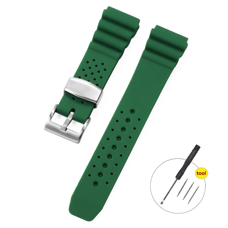 22mm Silicone Strap for Seiko MARINE MASTER SKX007 SRP777J1 Waterproof Wrist Band for CITIZEN Diving Sport Bracelet Watchband