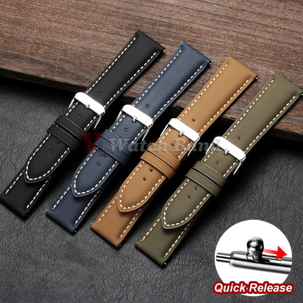 18mm 20mm 22mm Vintage Brown Strap for Omega Bracelets Quick Release Watch Band Genuine Leather Watch Strap for Seiko Replace