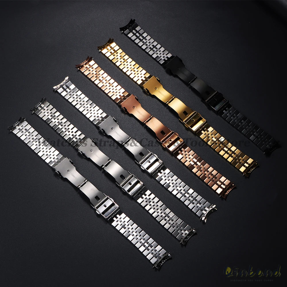 316L Stainless Steel Watch Band for Seiko for Jubilee Watch Curved End Strap 18/19/20/21/22/24/26mm Luxury Bracelets Accessories