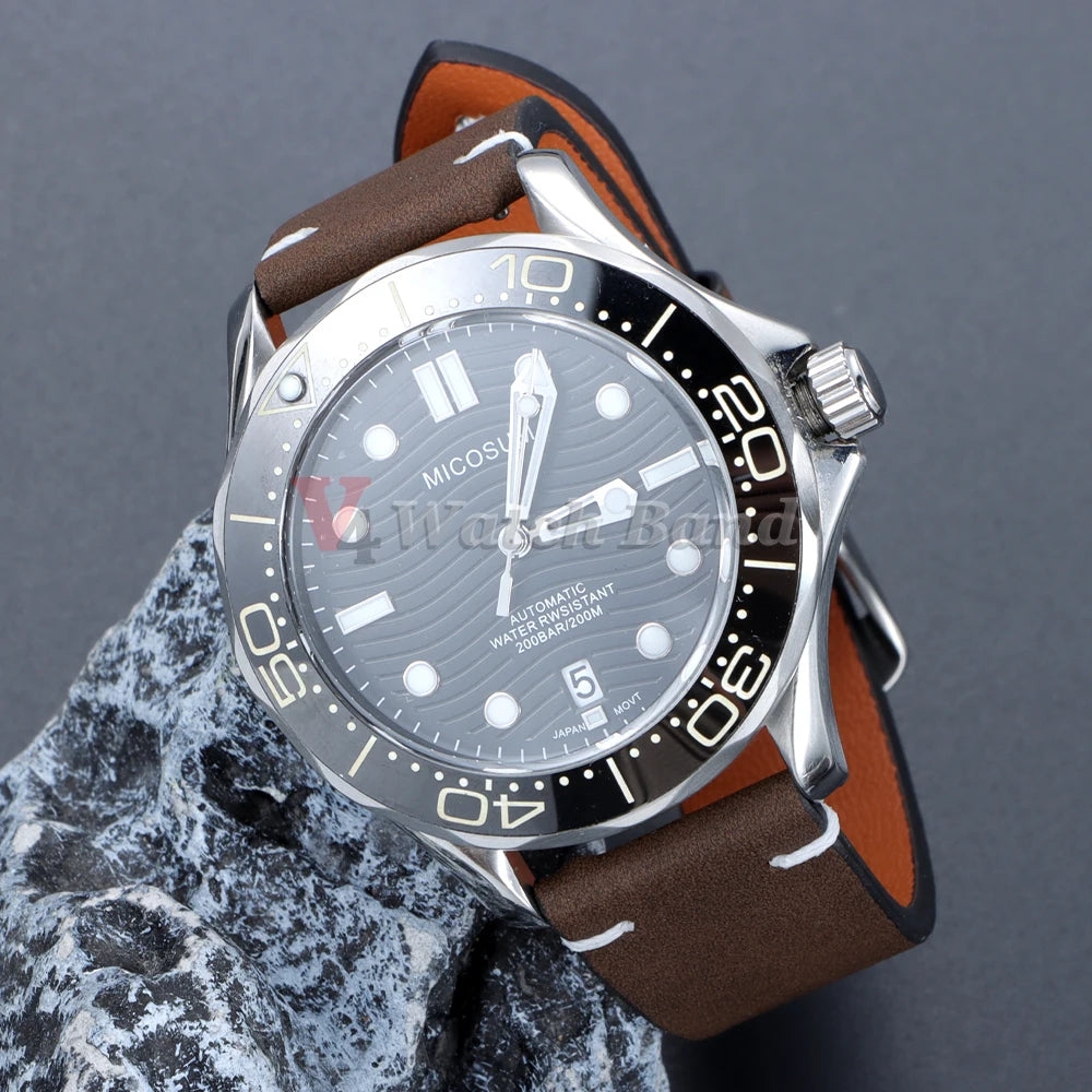 Vintage Matte Leather Watch Band for Seiko 20mm 22mm for Omega Handmade Stitching Cowhide Strap for Huawei Smartwatch Wristband