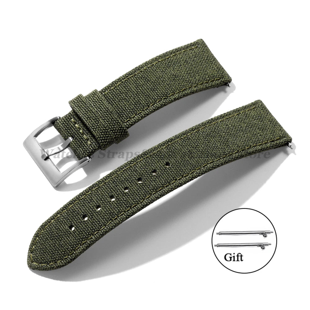 High Quality Sailcloth Watch Strap 18mm 20mm 22mm for Seiko Waterproof Fabric Watchband Quick Release Wristband WatchAccessories