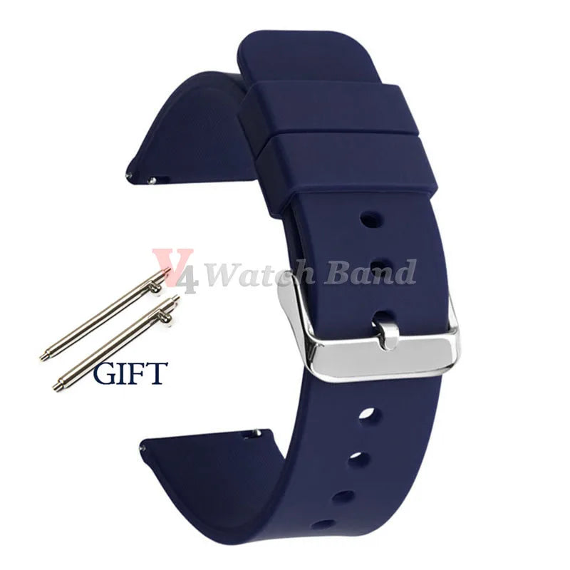 Universal Watch Straps 20mm 22mm 24mm 14mm 16mm 18mm Quick Release Silicone Band for Samsung for Huawei Women&Men Accessories