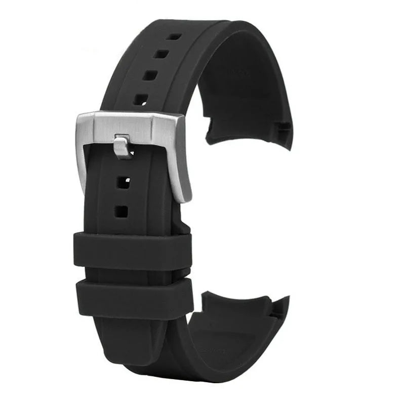 For Seiko ForCitizen Curved End Silicone Strap for Rolex Arc Rubber Watch Band for Swatch for Omega Joint Model Bracelet 20/22mm