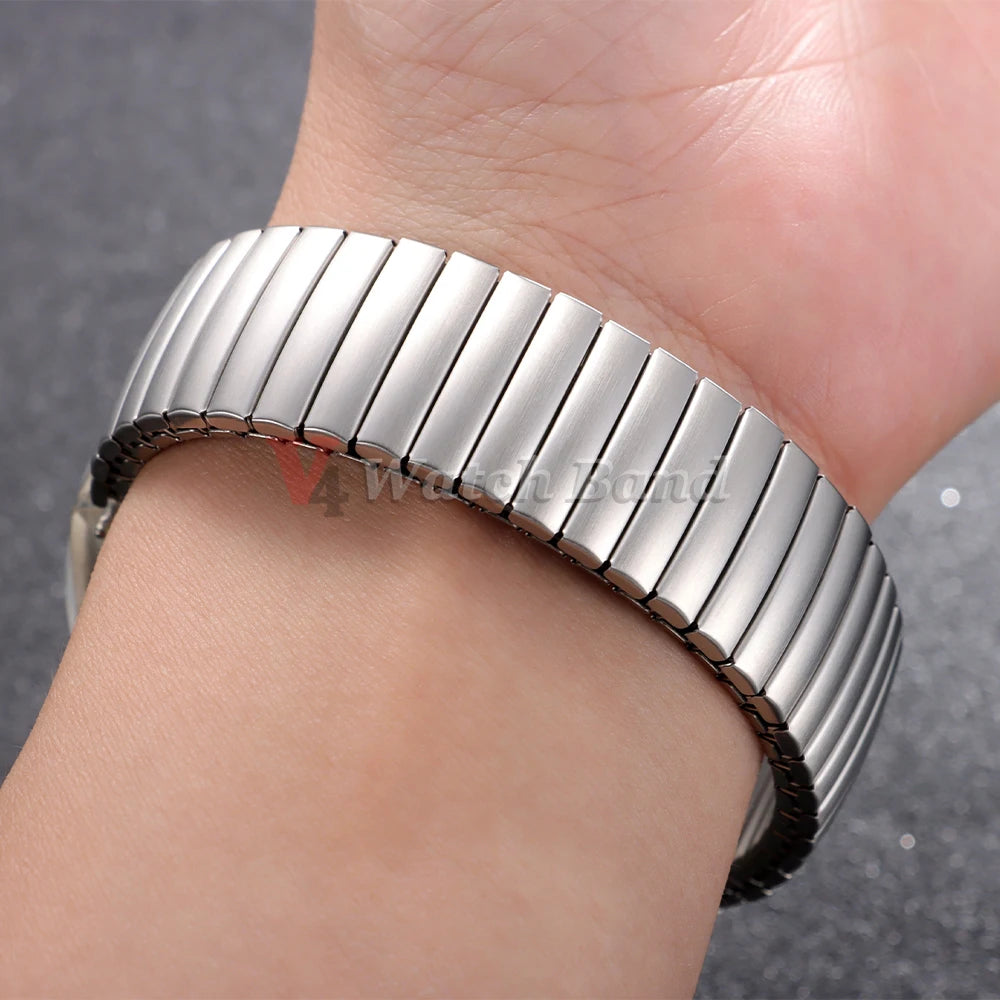 Elastic Metal Watch Band for Swatch 20mm 17mm Watch Strap Stretch Expansion Stainless Wrist Strap Men Women Bracelet Accessories
