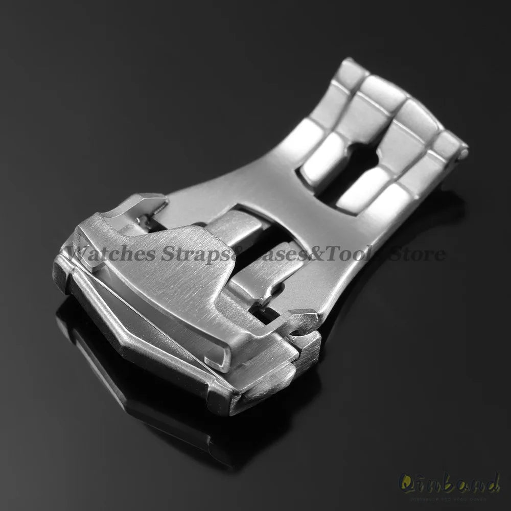 Stainless Steel Watch Buckle Double Press Folding Buckle 18mm 20mm for Omega Matte Deployment Clasps Brushed  Button Accessories