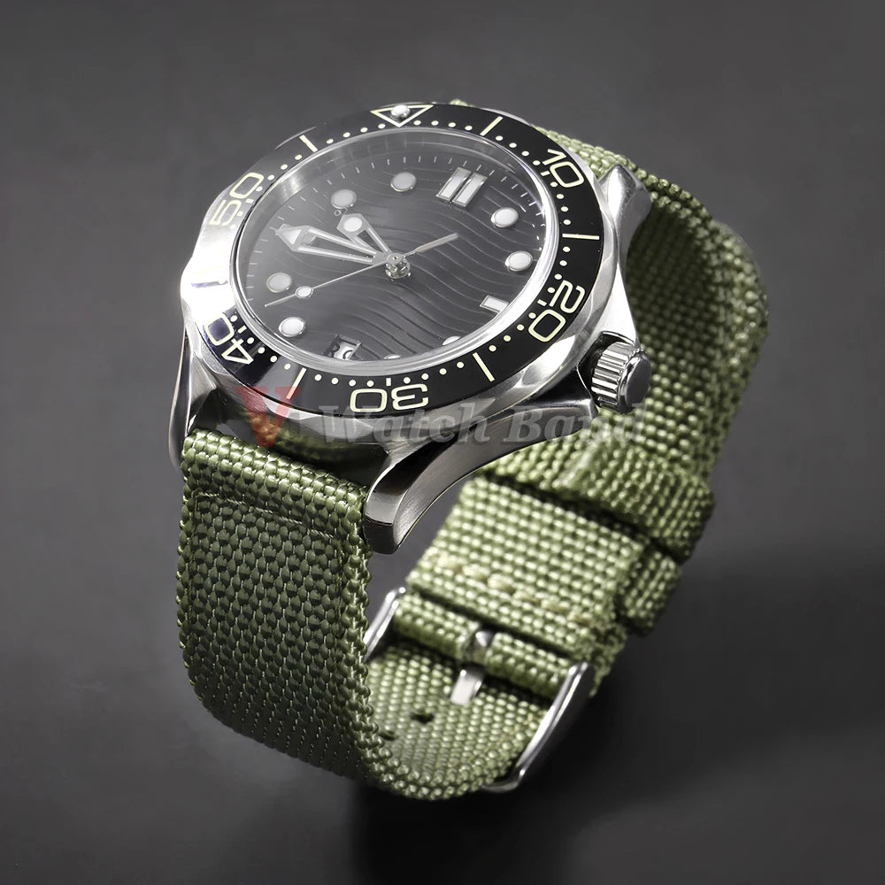 18/20/22/24mm Nylon Watch Band for Seiko Army Military Canvas Woven Nylon Strap Quick Release Wristband Men's Sport Watch Bands
