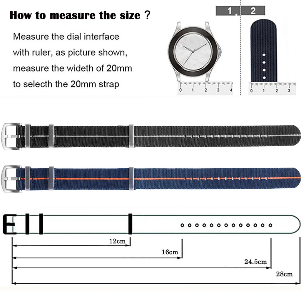High Density Nylon Watch Band for Omega Bracelet for Huami Amazfit GTS for Seiko for Tudor Military Strap for Samsung Galaxy