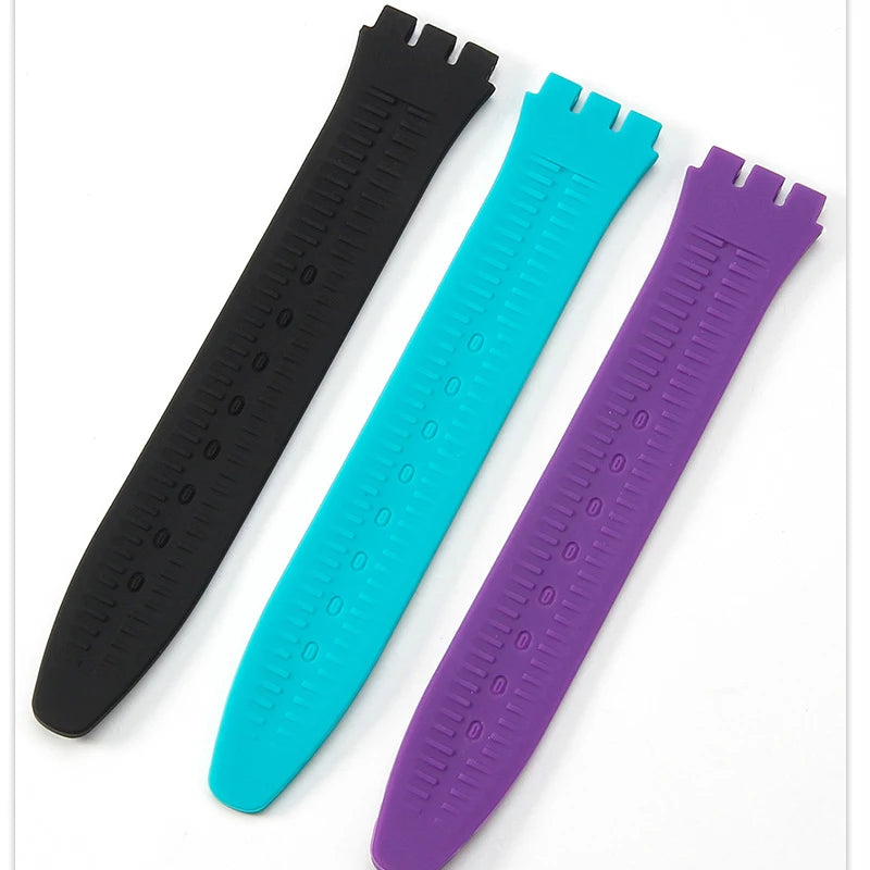 Rubber Strap for Swatch Colorful Sports  Band Replacement Wrist Bracelet 16mm 17mm 19mm 20mm Silicone WatchAccessories